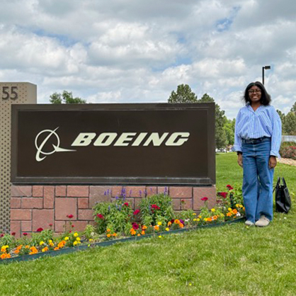 Kayá Francis ’24, a business finance intern with Boeing.