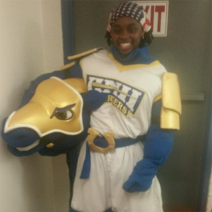 Nadine Hudson ’18 as Charlie the /Charger. 