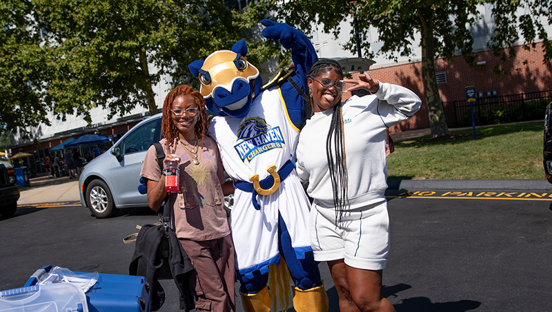 Charlie was charged up to welcome new students and their families.
