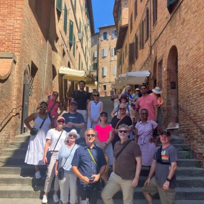 The group explored Prato on foot. 