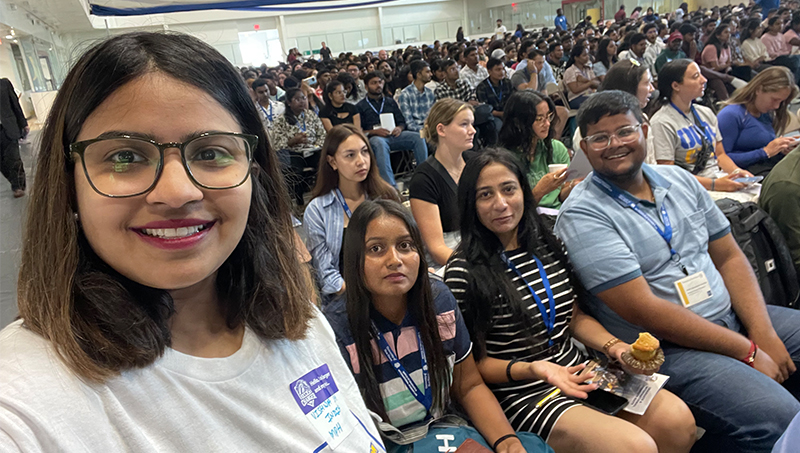 Vishwa Shah ’24 MPH welcomed Chargers to the graduate student orientation