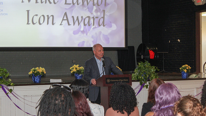 Mike Lawlor, J.D., presents the Mike Lawlor Icon Award.