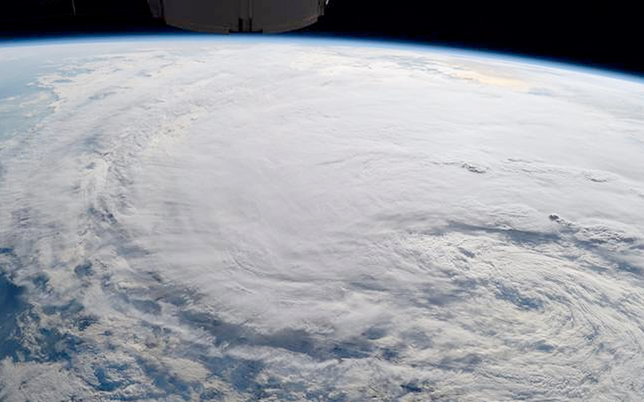 Photo of Tropical Storm Harvey from the International Space Station on Aug. 28 at 1:27 p.m. CDT taken by Astronaut Randy Bresnik.