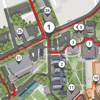 Thumbnail of an image of the drive-thru campus tour mobile application