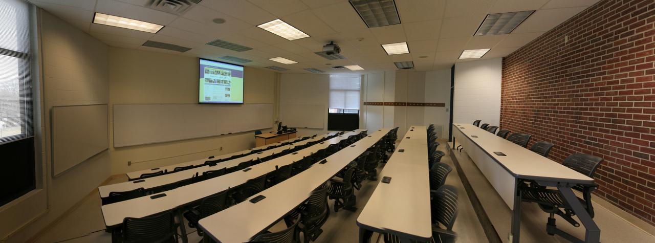 Classroom located in Kaplan hall