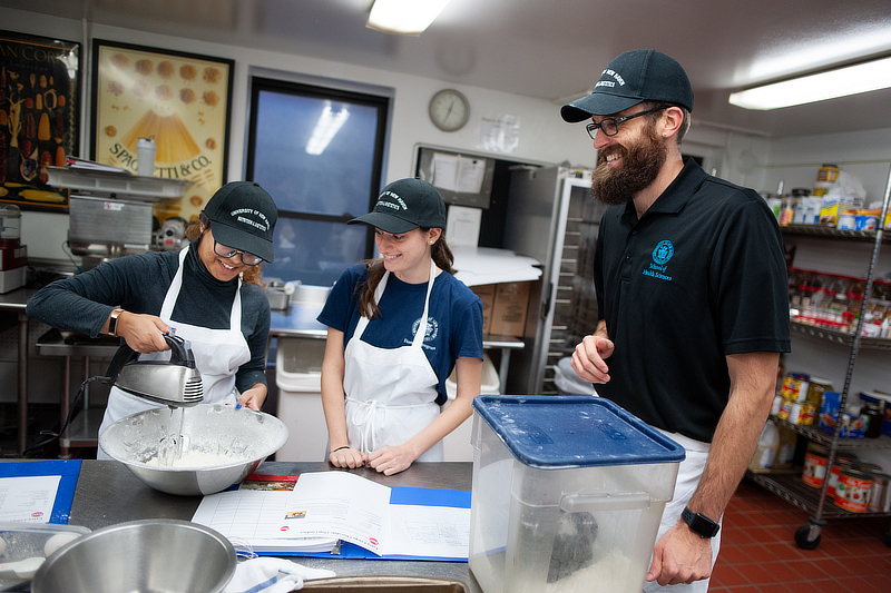 Students in kitchen