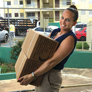Delivering food and water in Puerto Rico.