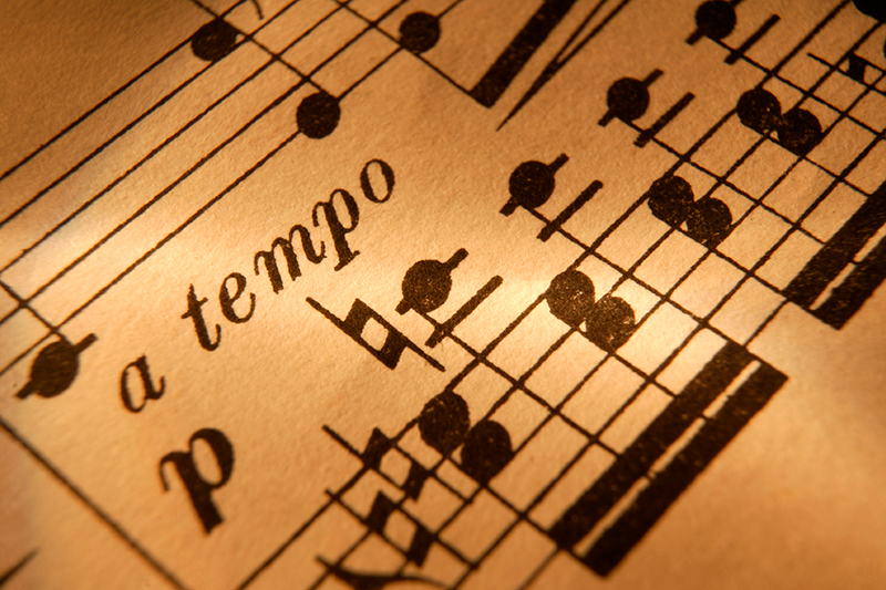An image of a sheet of music for the music program.