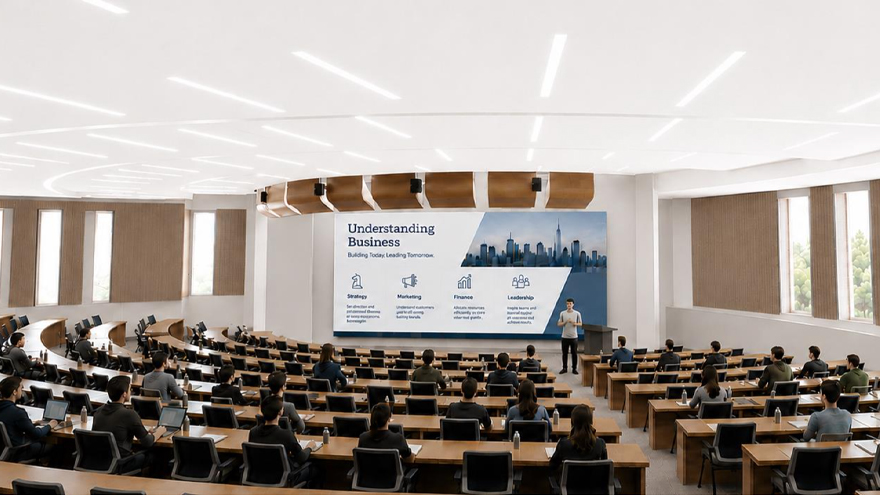 Interior rendering - lecture hall.