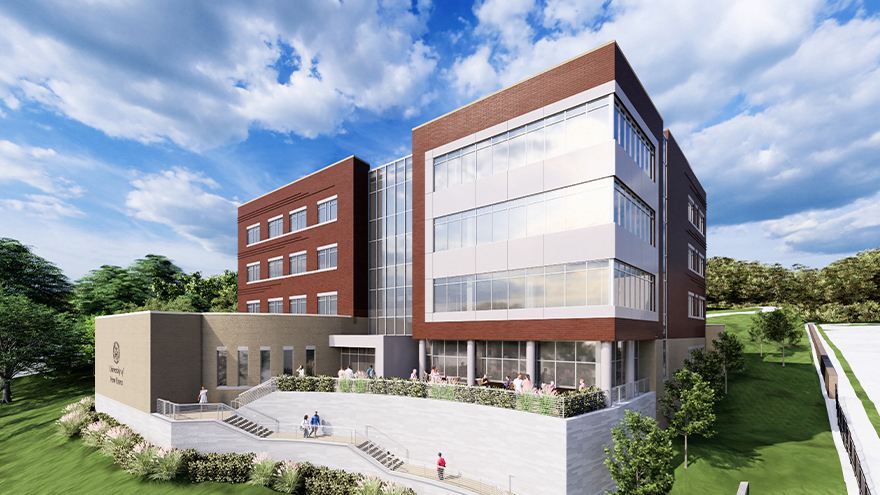 Rendering of the new building.