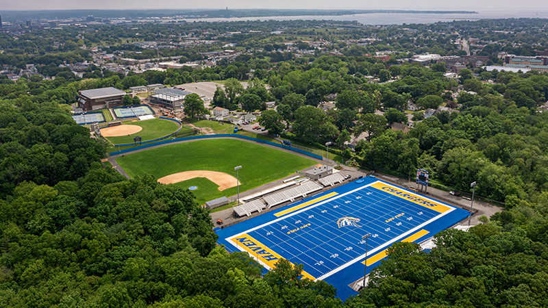A bird’s-eye view of the University of New Haven’s athletic facilities.