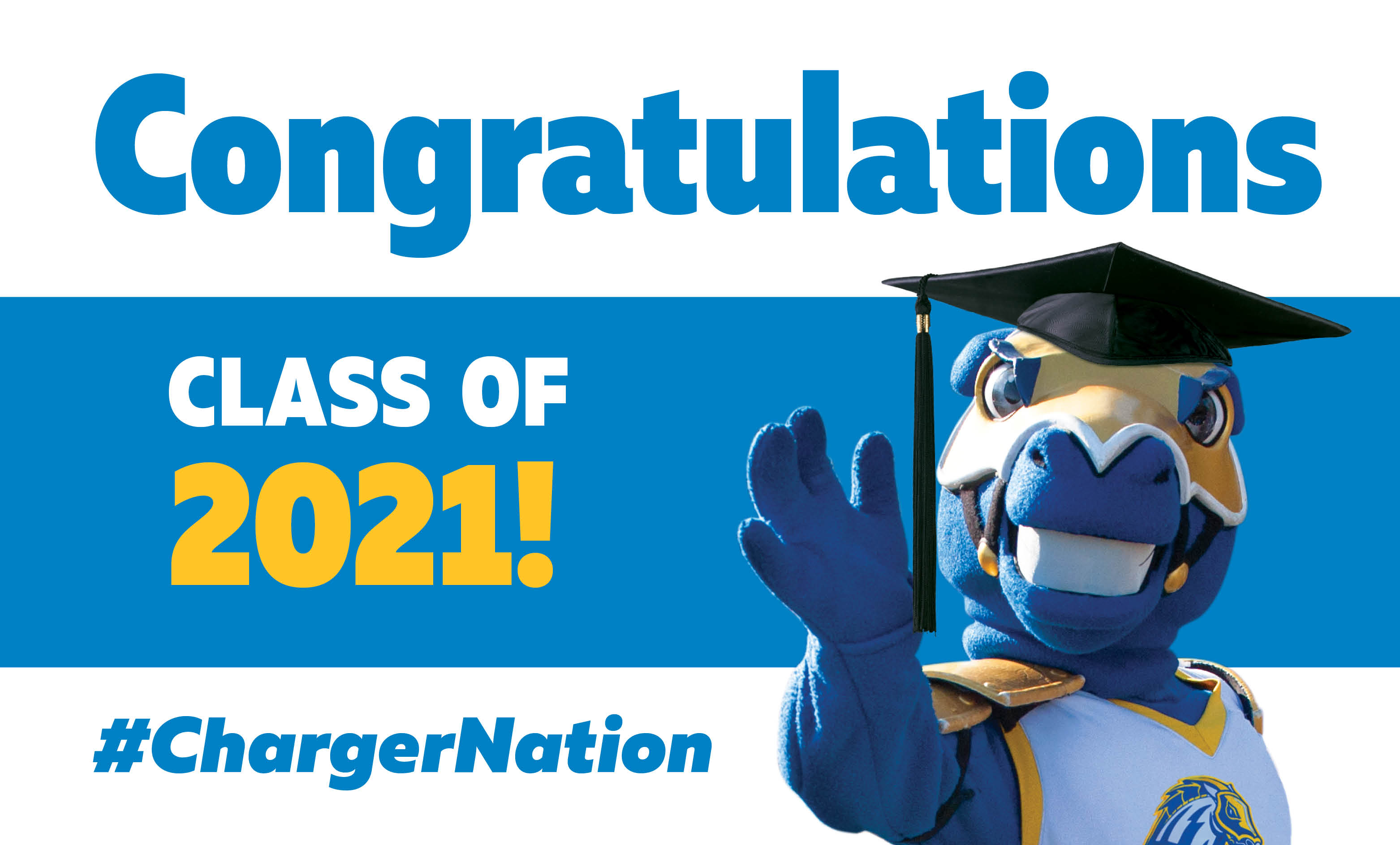 Image of a digital commencement congratulations sign