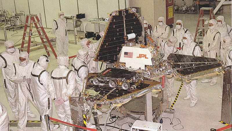 Ann Cox ’83 (far right) worked on the Mars Pathfinder lander and rover.