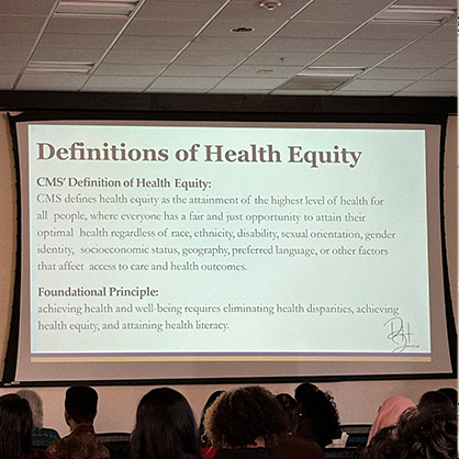 A powerpoint presentation about the definition of healthy equity.