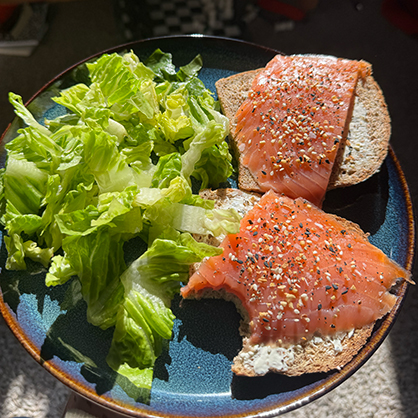 A little fancy, a little easy. Love me some smoked salmon