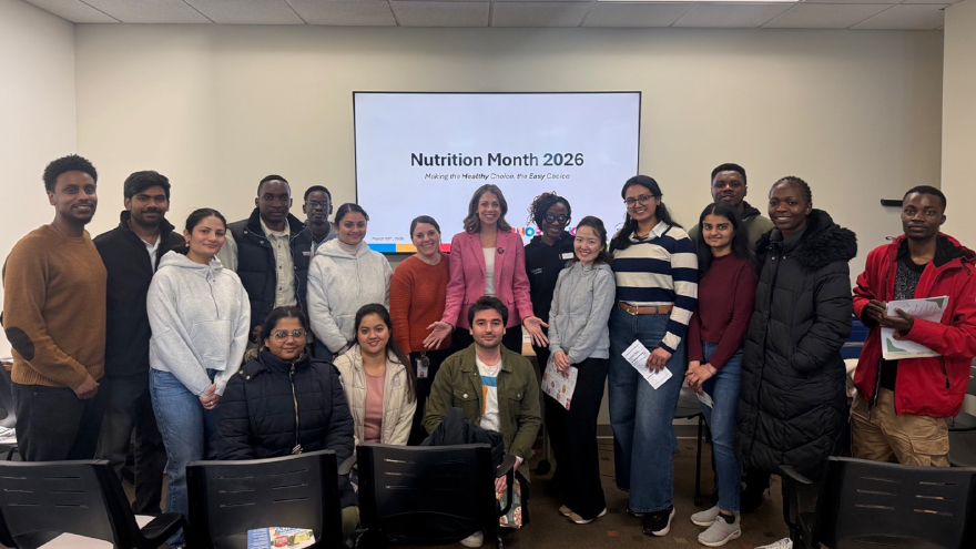 Professor Jamie Luckhardt and Norwalk Health Department’s Kelley Tomlinson with MPH students 