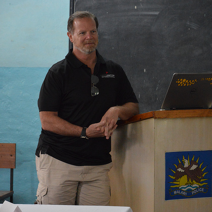Professor Jeffrey Blom conducted police training in Malawi in March 2021.