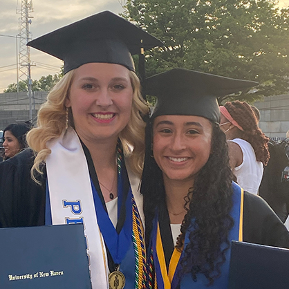 Emily Bogdanowicz ’23, ’24 MBA (left) and Gabriela Garcia-Perez ’23, ’24 M.S.