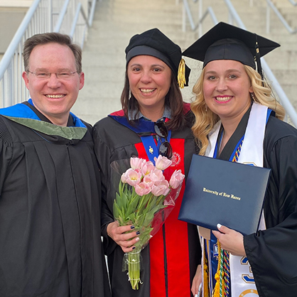 Left to right: Prof. J.W. Stewart, Dr. Ceyda Mumcu, and Emily Bogdanowicz ’23, ’24 MBA.