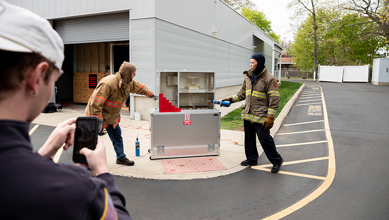 The University’s M.S. in Fire and Explosion Investigations program enables students to go to witness live burns.