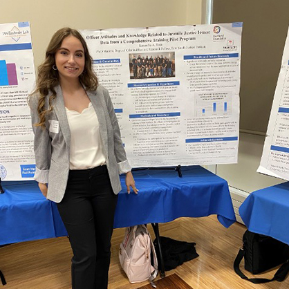 Samantha Tosto ’17 presents her research in the spring of 2022. 
