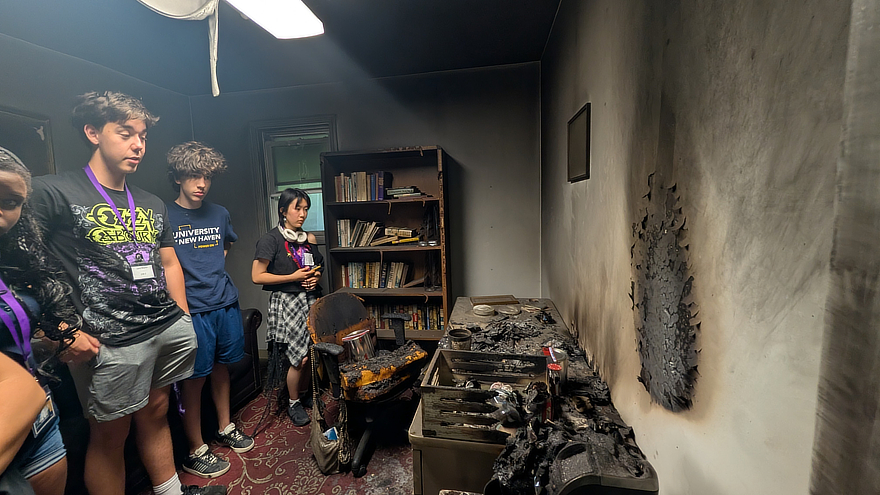 Students investigated burn laboratories and mock arson investigations
