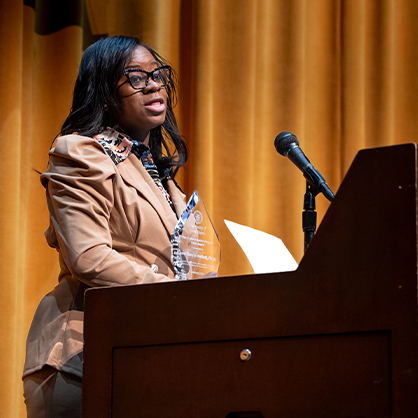 Janet Garcia-Hallett, Ph.D. was one of three recipients presented the Martin Luther King, Jr. Vision Award.