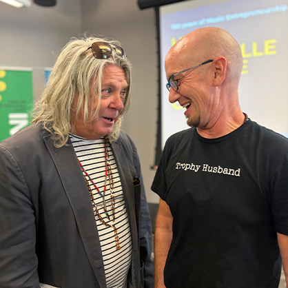 Historian and writer Robert K. Oermann and Prof. Mark Montgomery