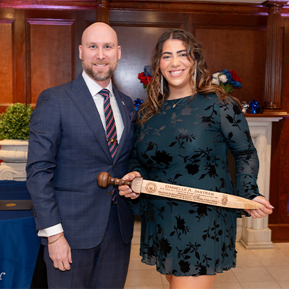 Danielle Jastrab ’26 with the the VA Work Study Commencement Award