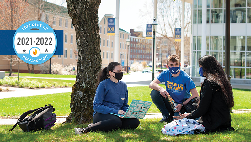Students relaxing on campus.