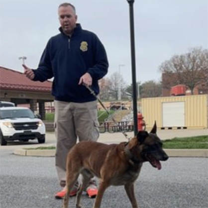 K9 Axel, a narcotic detection and bite dog.