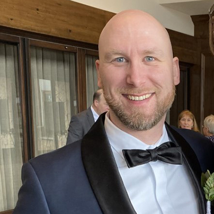 Ryan Noonan ’20, ’23 M.S. at a wedding in Utah.