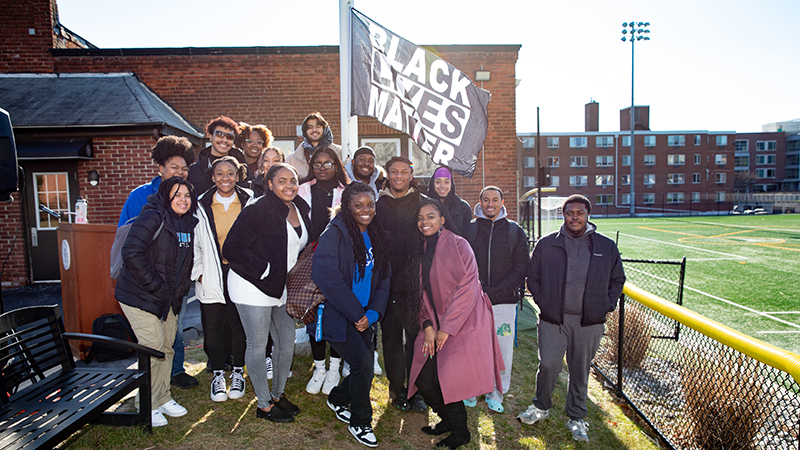 The University kicked off Black History Month with a Black Lives Matter flag raising event.