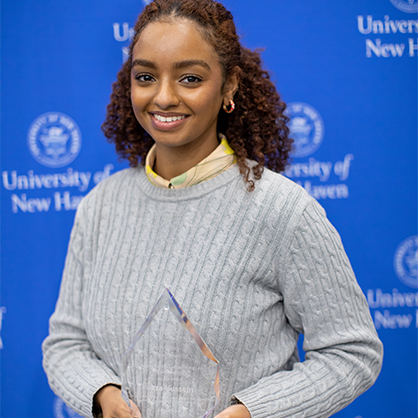 Azza Hussein ’23 M.A. received a Martin Luther King Jr. Vision Award from the University.