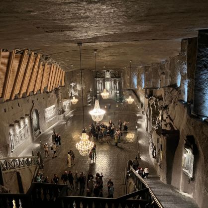 Students visited the Wieliczka Salt Mine near Kraków.