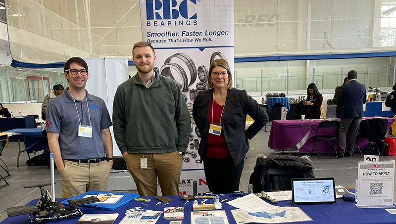 RBC Bearings staff connecting with students at the expo