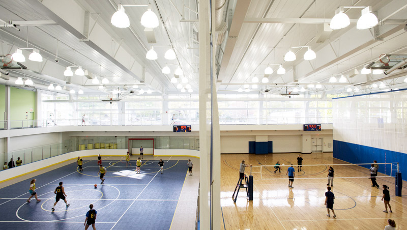 Image of the inside the ChargerRec building