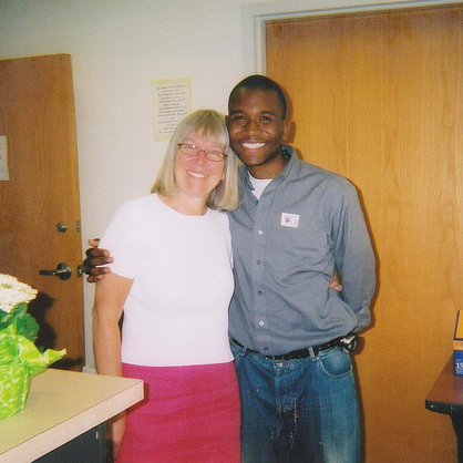 Becky Johnson with Aaron Luke '07.