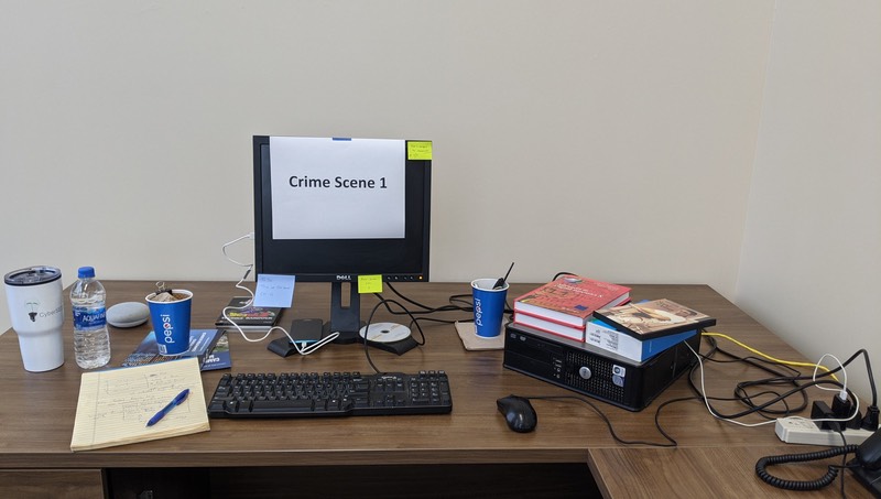 Picture of lab mock crime scene