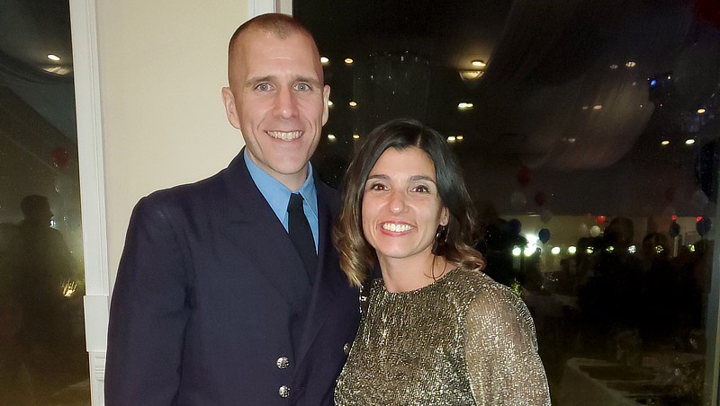 Image of Andrew and Connie Dinkel at a fire department dinner. 