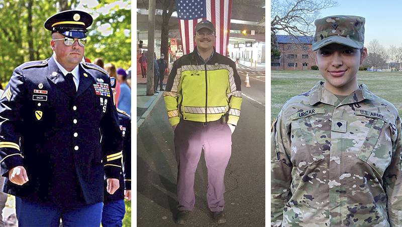 Collage of 3 military members from the University of New Haven