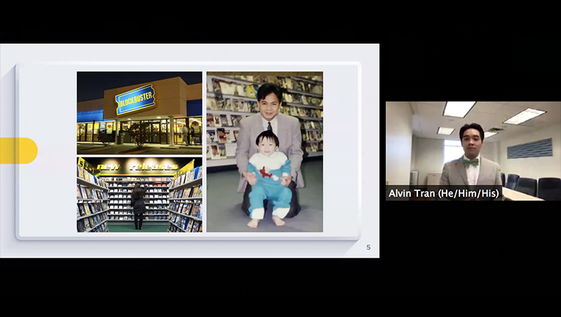 Alvin Tran, Sc.D., MPH told the University community about his parents’ video rental store.
