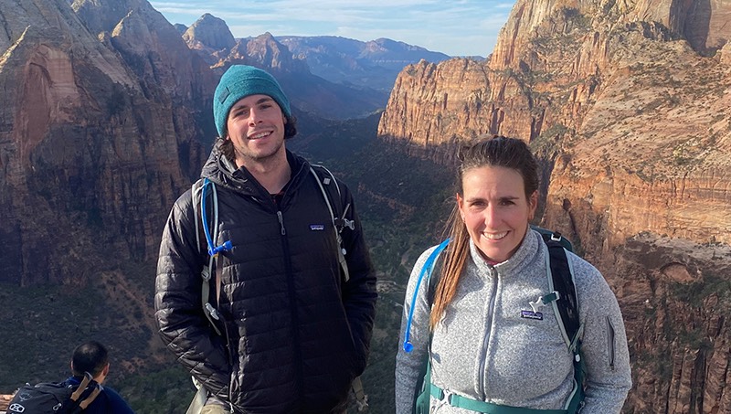 Image of Devon Moore and her brothen in Zion National Park, Utah.