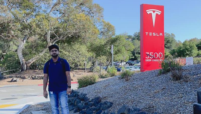 Ali Azlan ’21 M.S. recently started an internship with Tesla.