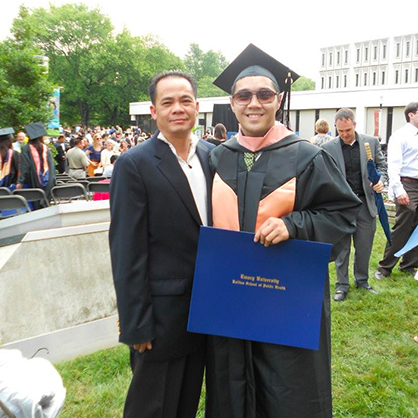 Image of Alvin Tran, Sc.D., MPH, and his father.