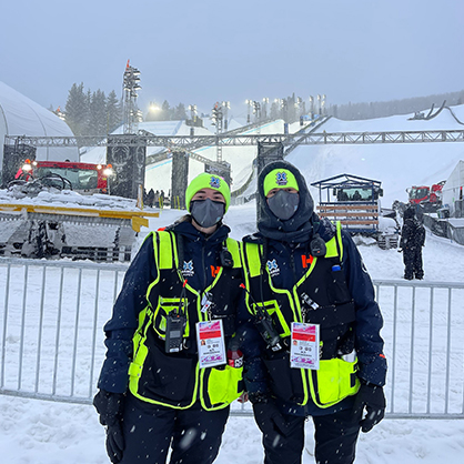 Image of Josie Schmidt '22 and Nic Demichele '22 at the X Games. 