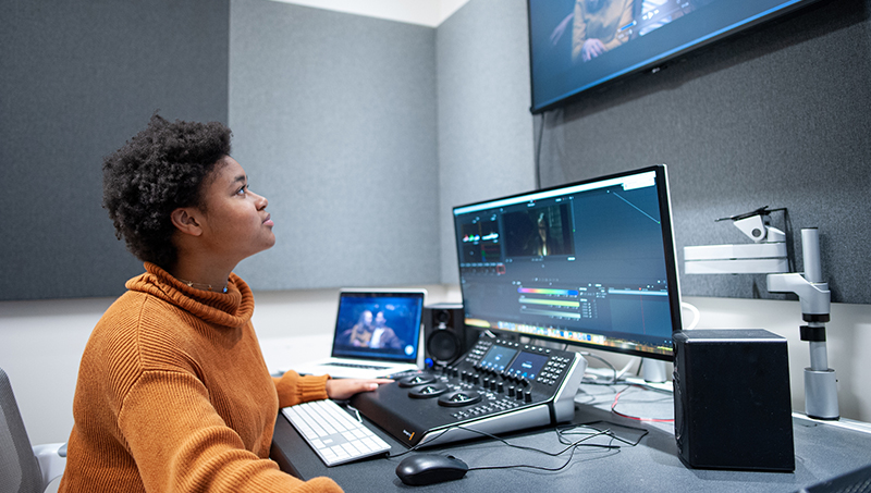 The Bergami Center’s video production studios offer hands-on opportunities for students.