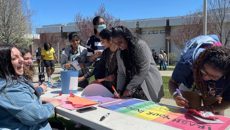 Students at Fresh Check Day, an event held during the spring to promote wellness and mental health.