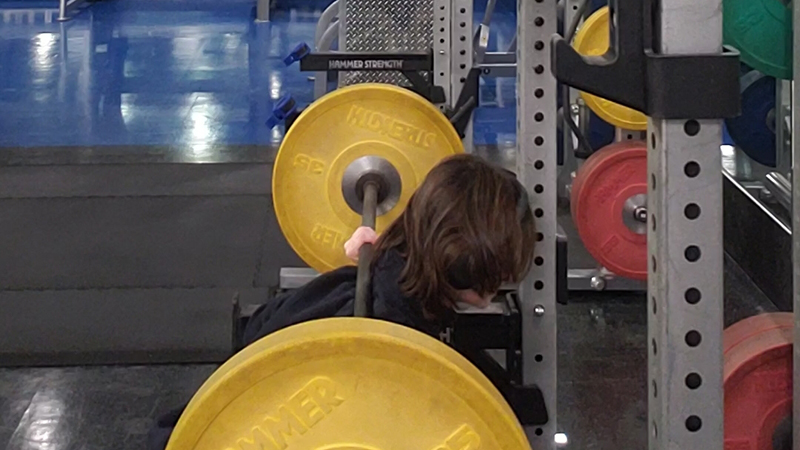 Beatrice Glaviano ’26 at the gym.
