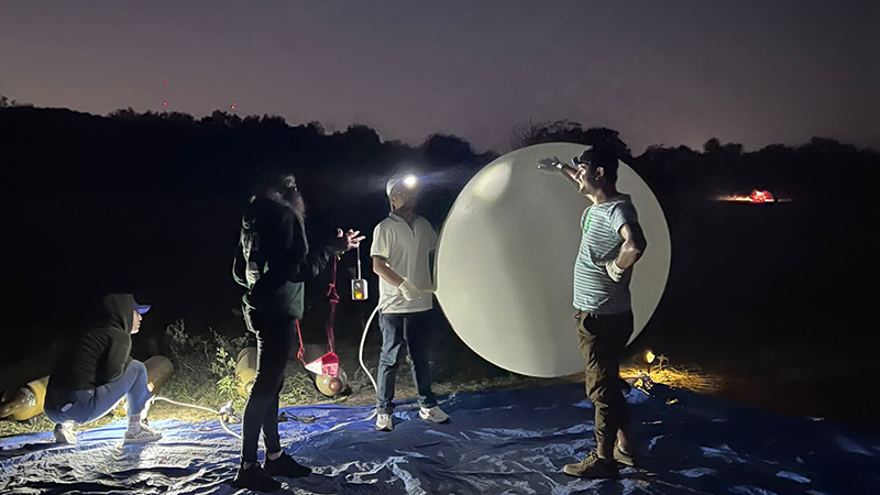 The researchers released launched 30 weather balloons, one per hour, while in Texas.